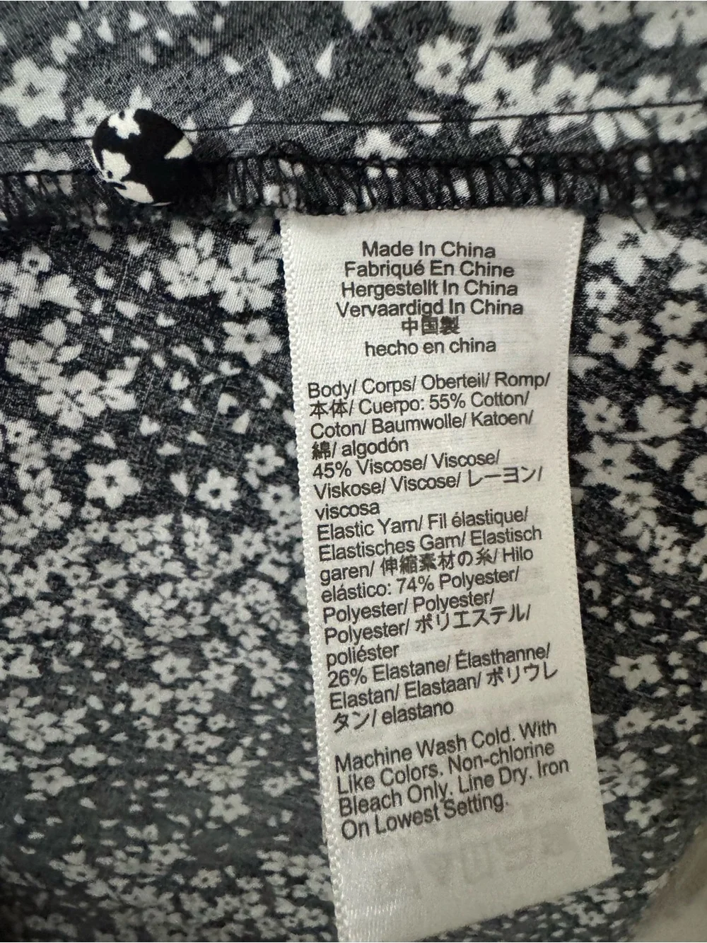 Madewell Black and White Floral Print Dress sz 4
